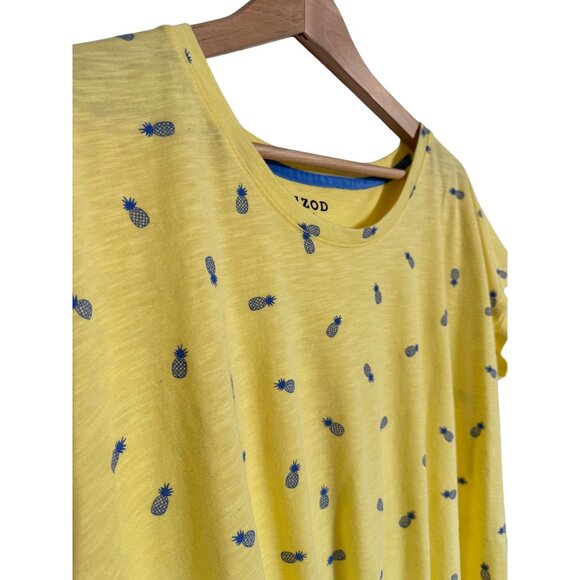 Izod Pineapple Knot Tee Size XL Yellow Short Sleeve NWOT Shirt - Picture 10 of 10